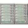 12x 1954 Canada $1 dollar replacement banknotes 