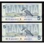 5 x 1986 Canada $10 consecutive notes Knight Thiessen ANI 8155910-17 CH UNC