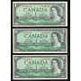 3 x Canada 1954 $1 banknotes Beattie Rasminsky all 3 have Prefix P/P Choice UNC