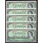 5 x Canada 1954 $1 consecutive notes Beattie Rasminsky F/P3226689-93 CH UNC