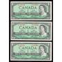 3 x Canada 1954 $1 consecutive notes Lawson Bouey A/I 7197879-81 CH UNC