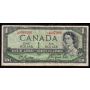 1954 Canada $1 devils face banknote Beattie Coyne L/A 4047996 VG/F