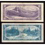 1954 Canada $1 $2 $5 $10  banknote set 4-notes F to VF
