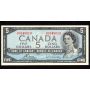 1954 Canada $5 banknote Bouey Rasminsky U/X 6548010 Choice UNC ink smear