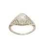 18K White Gold Antique Filigree Style 0.125ct Diamond Ring Size 6