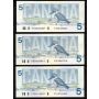 35x 1986 Canada $5 banknotes Theissen Crow all UNC to Choice UNC