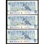 35x 1986 Canada $5 banknotes Theissen Crow all UNC to Choice UNC