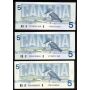 35x 1986 Canada $5 banknotes Theissen Crow all UNC to Choice UNC