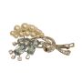 Ribbon Blossom Platinum Pearl Diamond Aquamarine Brooch