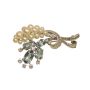 Ribbon Blossom Platinum Pearl Diamond Aquamarine Brooch