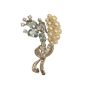 Ribbon Blossom Platinum Pearl Diamond Aquamarine Brooch