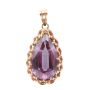 14K yg Alexandrite-like corundum synthetic sapphire pendant