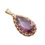 14K yg Alexandrite-like corundum synthetic sapphire pendant