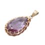 14K yg Alexandrite-like corundum synthetic sapphire pendant