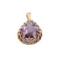 14K yg Alexandrite-like corundum synthetic sapphire pendant