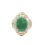 Jade and Diamonds 18K yellow gold ring Size-6 with appraisal $7200.