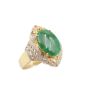 Jade and Diamonds 18K yellow gold ring Size-6 with appraisal $7200.