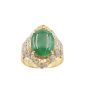 Jade and Diamonds 18K yellow gold ring Size-6 with appraisal $7200.
