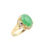 Jade and Diamonds 18K yg ring 4.0 grams Size 6 with appraisal $3500.00