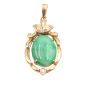 14K yg Jade and Diamonds Pendant 13.3mm by 28.0mm with appraisal $2700.00