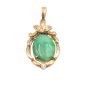 14K yg Jade and Diamonds Pendant 13.3mm by 28.0mm with appraisal $2700.00