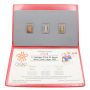 Calgary 1988 Olympics set of 3 ingots Bronze Silver and 10K gold 1 gram bars 