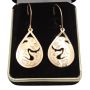 NWC Northwest Coast 14K yg ORCA WHALE earrings signed KRP 8.1g 1.5 inch