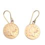 British Columbia $1 gold token earrings 2.96 grams