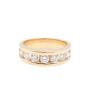 1.28ct 7 diamonds SI-2 G/H 14K yellow gold ring Size-9