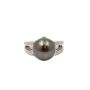 11.9mm Tahitian Black Pearl 18K wg Ring 46x Diamonds 9.3 grams Size-6 
