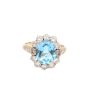4.62 ct Blue Topaz and 32 Diamonds 14K yg ring Size-8.5 w/appraisal $4,800.