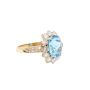 4.62 ct Blue Topaz and 32 Diamonds 14K yg ring Size-8.5 w/appraisal $4,800.