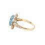 4.62 ct Blue Topaz and 32 Diamonds 14K yg ring Size-8.5 w/appraisal $4,800.