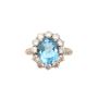 4.62 ct Blue Topaz and 32 Diamonds 14K yg ring Size-8.5 w/appraisal $4,800.