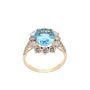 4.62 ct Blue Topaz and 32 Diamonds 14K yg ring Size-8.5 w/appraisal $4,800.