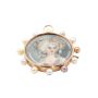 Marie Antoinette hand painted miniature Brooch/Pendant 14K+ yellow gold 