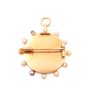 Marie Antoinette hand painted miniature Brooch/Pendant 14K+ yellow gold 