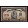 1923 Canada 25 cents banknote DC-24a Authorized D036444  F+