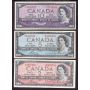1954 Canada bank note set $1 $2 $5 $10 $20 $50 $100 7-notes F-VF+
