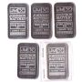 5x 1 oz JM Silver Bars Johnson Matthey 999 Fine Silver Bold Font