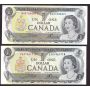 4x 1973 Canada $1 replacement notes EAX UNC  BAX EF/AU  *AN VF  *FV F/VF