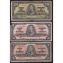 1937 Canada banknotes 5x $1 + 2x $2 + 1x $20 Gordon & Coyne 8-notes 