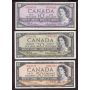 1954 Canada bank note set $1 $2 $5 $10 $20 $50 $100 7-notes VF or better