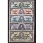 1937 Canada Banknote set $1 $2 $5 $10 $20   5-notes  VF or better R/N1845453