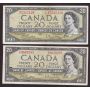 13x 1954 Canada $20 banknotes $260. face value 13-circulated notes 