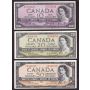 1954 Canada bank note set $1 $2 $5 $10 $20 $50 $100 7-notes EF or better