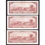 3x 1954 Canada $2 dollar replacement notes  UNC60+