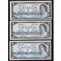 5x 1954 Canada $5 bank notes 5-notes EF or better