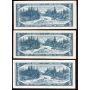 5x 1954 Canada $5 bank notes 5-notes EF or better
