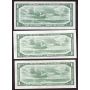 3x 1954 Canada $1 replacement notes BC-37aA BC-37bA-i *A/A *B/M VF+ to AU+
